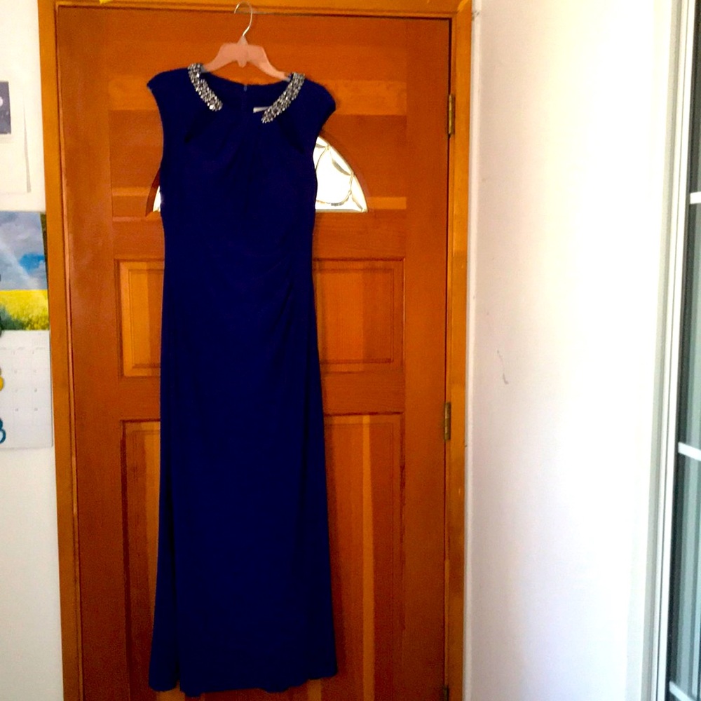 New Navy Blue Elegant Evening Dress